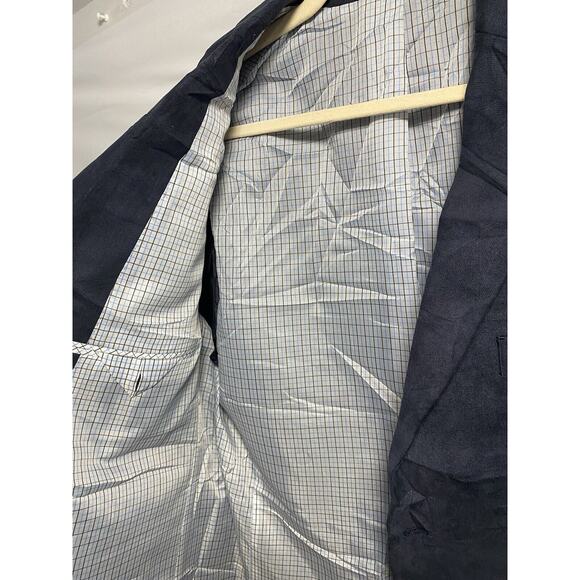 Lauren Ralph Lauren Blazer Mens 42S Faux Suede Navy 2 Button Office Lined Notch - Picture 4 of 5